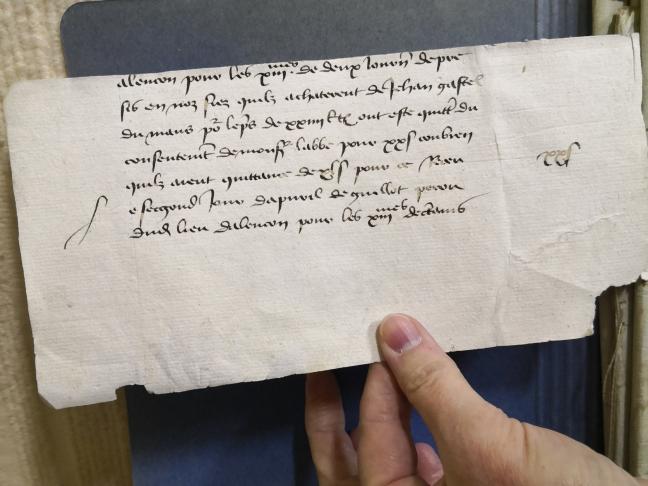 Fragment manuscrit, médiathèque de Mamers